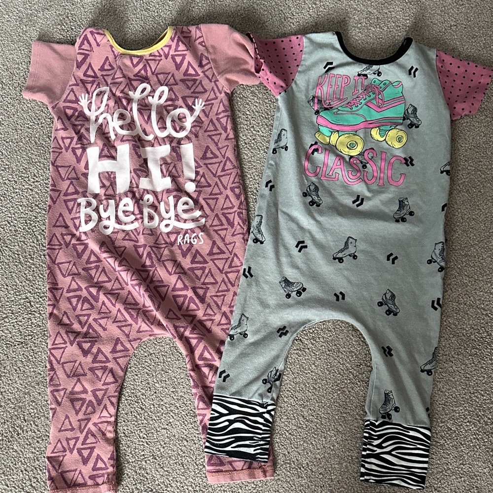 2 Rags Rompers 12-18m / 18-24m